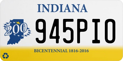 IN license plate 945PIO