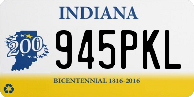 IN license plate 945PKL