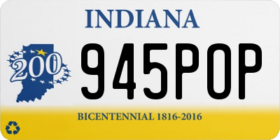 IN license plate 945POP