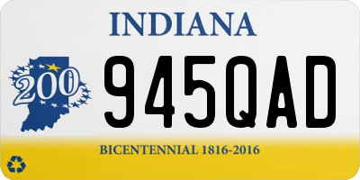 IN license plate 945QAD