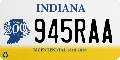 IN license plate 945RAA