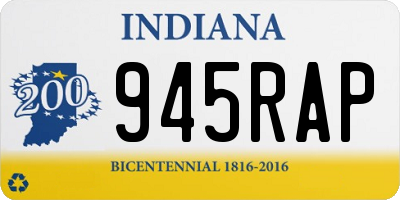 IN license plate 945RAP
