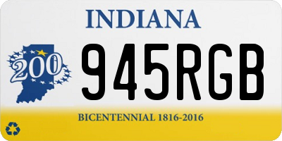 IN license plate 945RGB