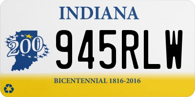 IN license plate 945RLW