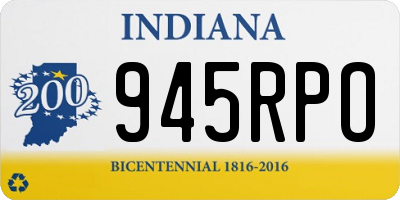 IN license plate 945RPO