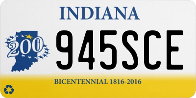 IN license plate 945SCE
