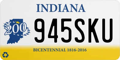 IN license plate 945SKU