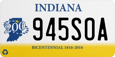 IN license plate 945SOA