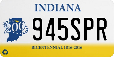 IN license plate 945SPR