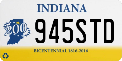 IN license plate 945STD