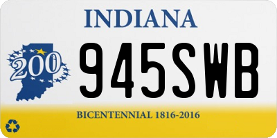 IN license plate 945SWB