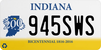 IN license plate 945SWS