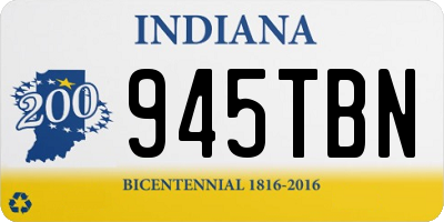 IN license plate 945TBN