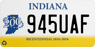 IN license plate 945UAF
