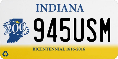 IN license plate 945USM