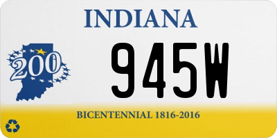 IN license plate 945W