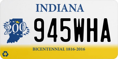 IN license plate 945WHA