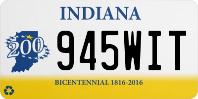 IN license plate 945WIT