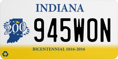 IN license plate 945WON