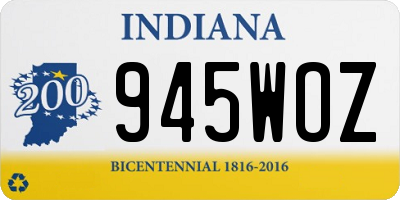 IN license plate 945WOZ