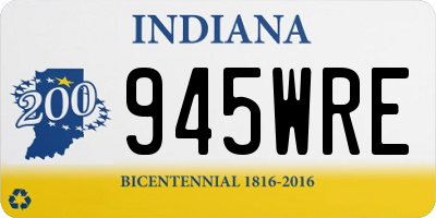 IN license plate 945WRE