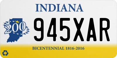 IN license plate 945XAR