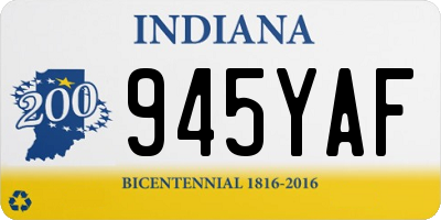 IN license plate 945YAF