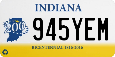 IN license plate 945YEM
