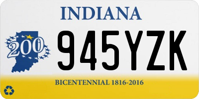 IN license plate 945YZK