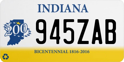 IN license plate 945ZAB