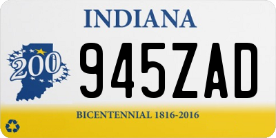 IN license plate 945ZAD
