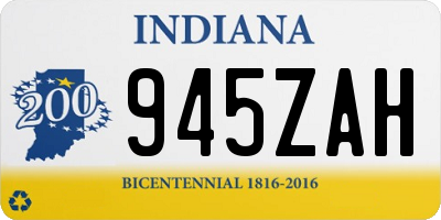 IN license plate 945ZAH