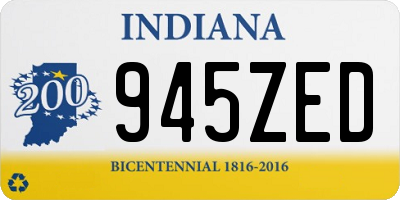 IN license plate 945ZED