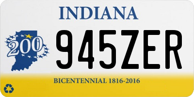 IN license plate 945ZER