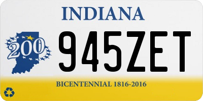 IN license plate 945ZET