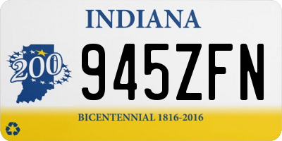 IN license plate 945ZFN