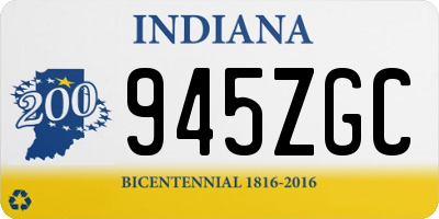 IN license plate 945ZGC
