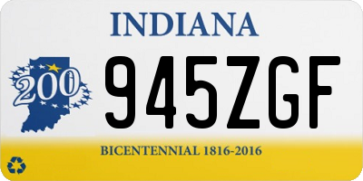 IN license plate 945ZGF