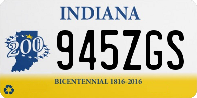 IN license plate 945ZGS