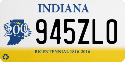 IN license plate 945ZLO