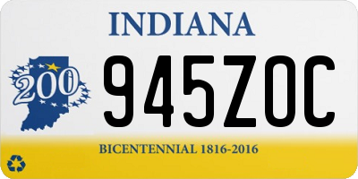 IN license plate 945ZOC
