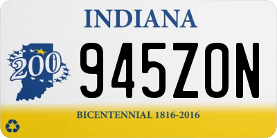 IN license plate 945ZON