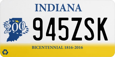 IN license plate 945ZSK