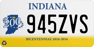 IN license plate 945ZVS