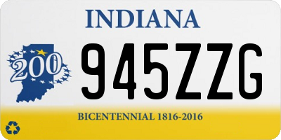 IN license plate 945ZZG