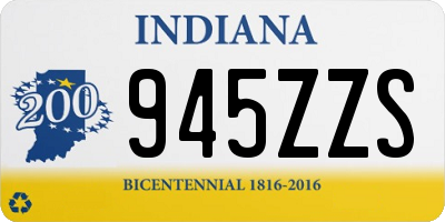 IN license plate 945ZZS
