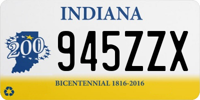 IN license plate 945ZZX