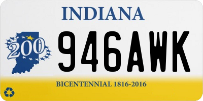 IN license plate 946AWK