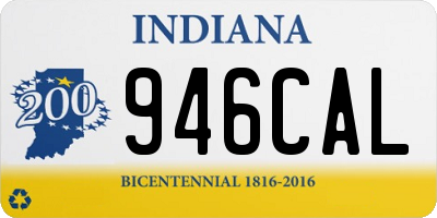 IN license plate 946CAL