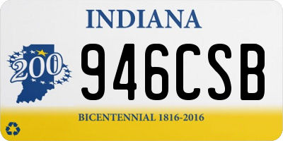 IN license plate 946CSB
